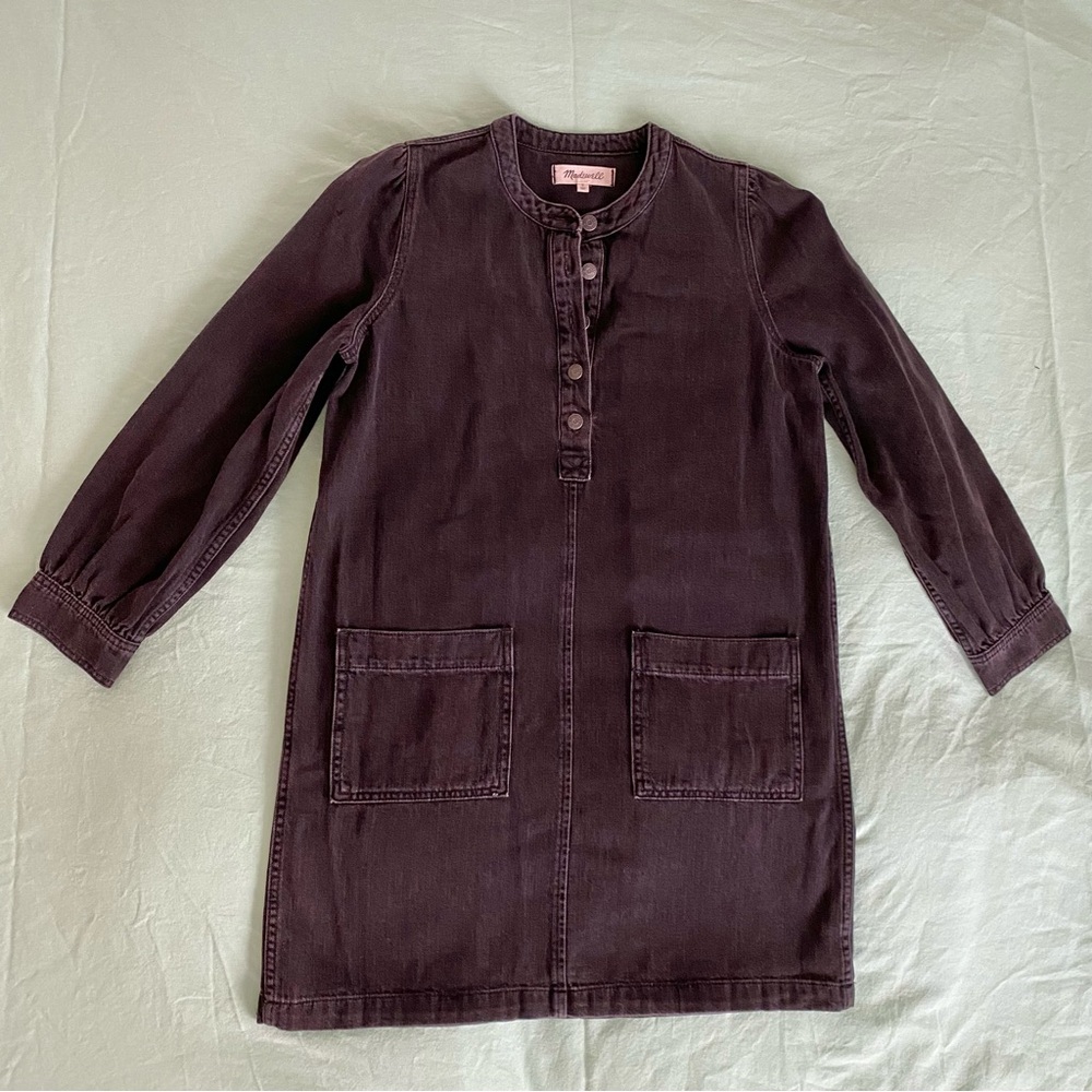 Womens Madewell Black Washed Denim Dress 100% Cotton, Size S